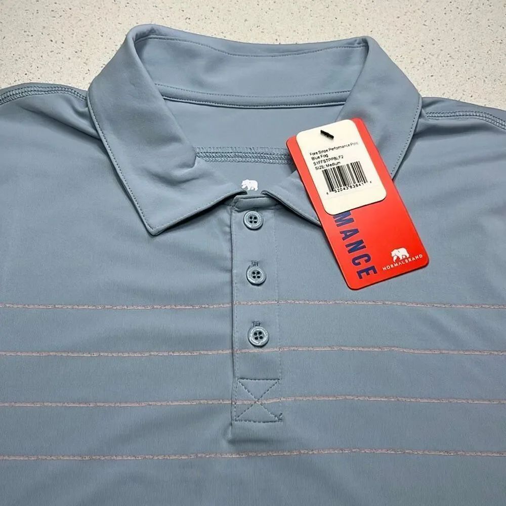 NWT The Normal Brand Fore Stripe Performance Polo Mens Large